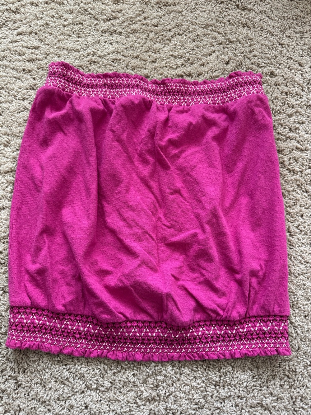 Anthropologie Hot Pink Smocked Mini Skirt